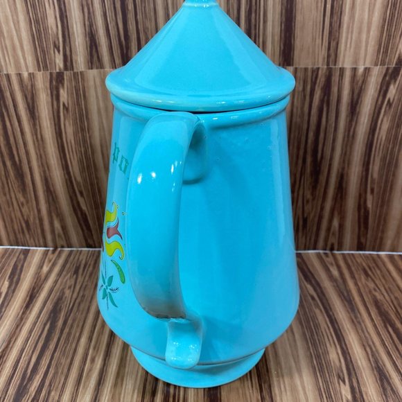 Vintage Turquoise McCoy Cookie Pot, Cookie Jar - Picture 7 of 13